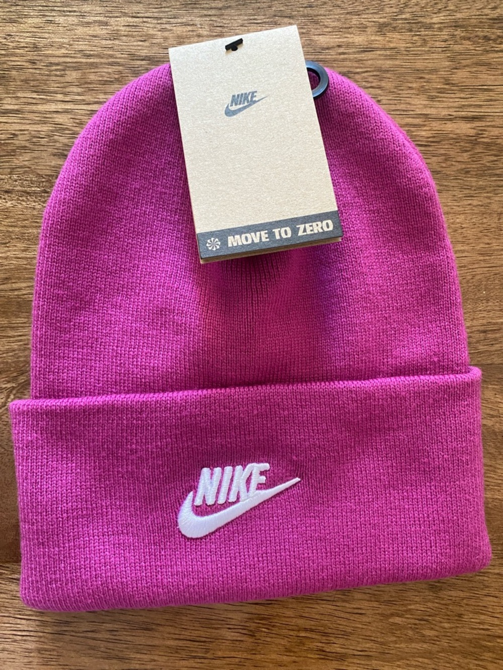 Nike Magenta Cuffed Beanie with White Swoosh